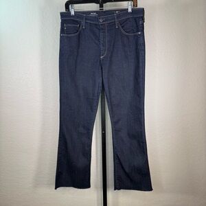 AG Adriano Goldschmied Jodi Crop High Rise Slim Flare Dark Denim Jeans 30R EUC